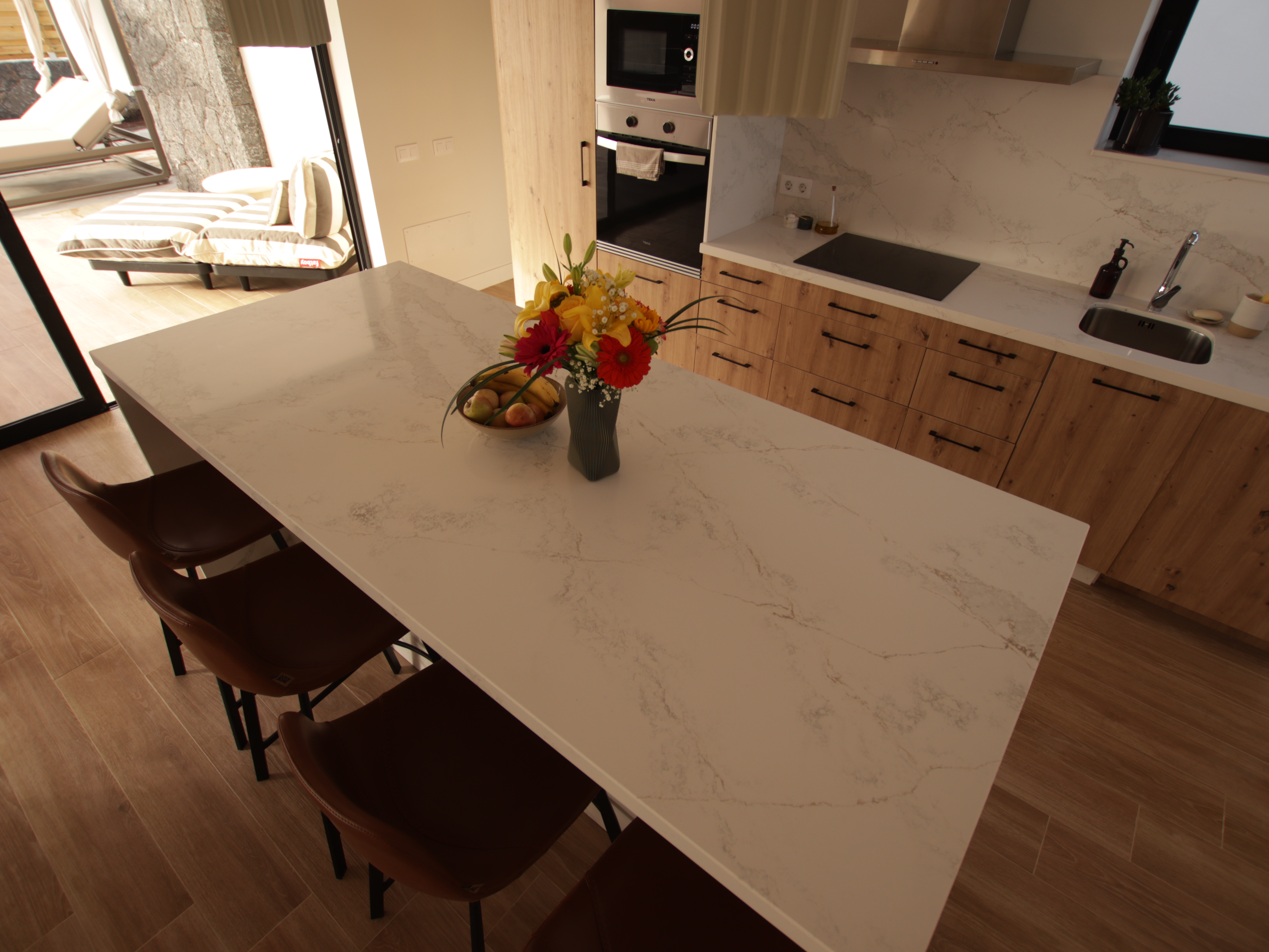 Surfer riding a wave on the North Shore of Fuerteventura
