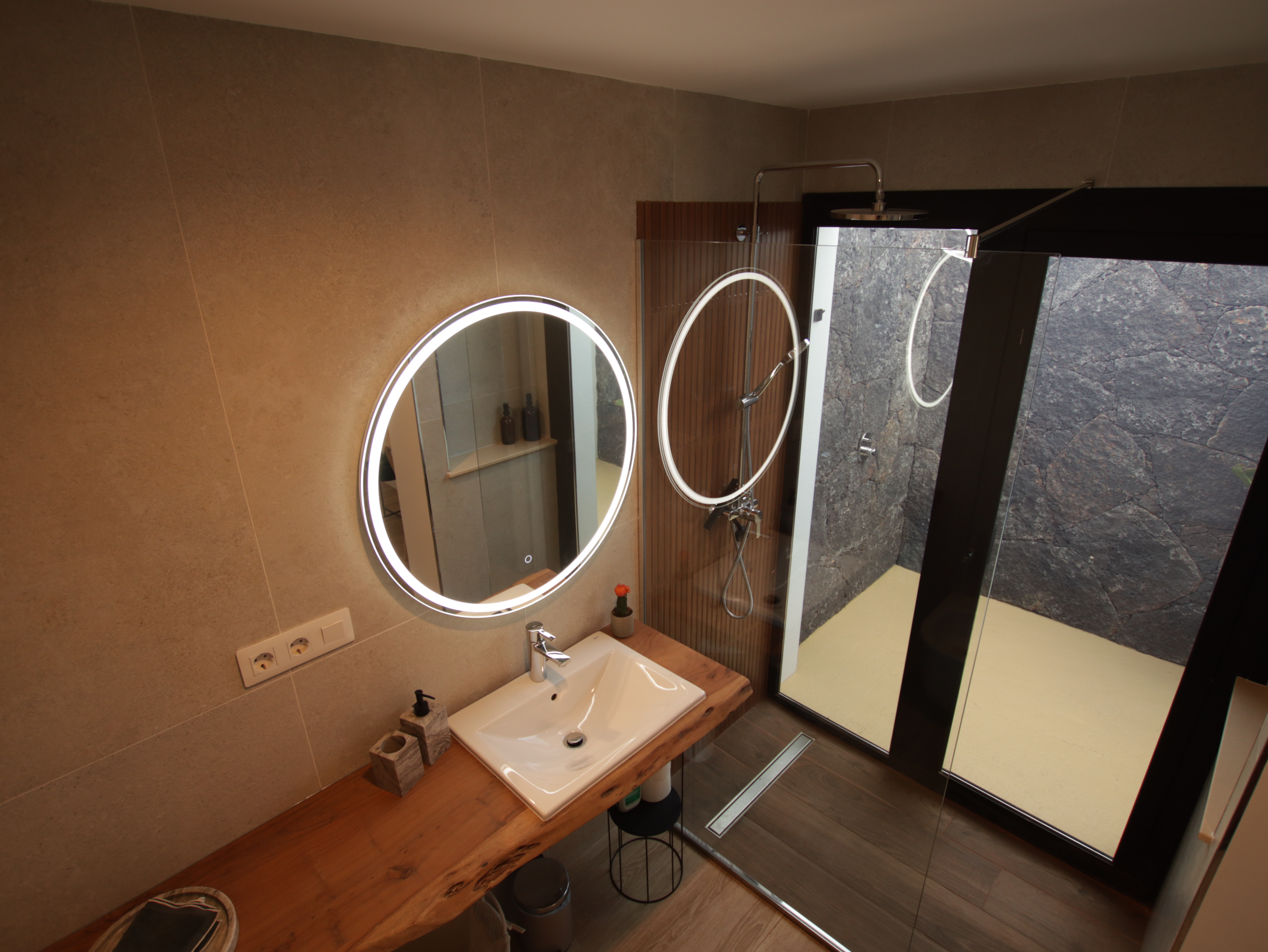 Minimal bedroom interior with natural textiles