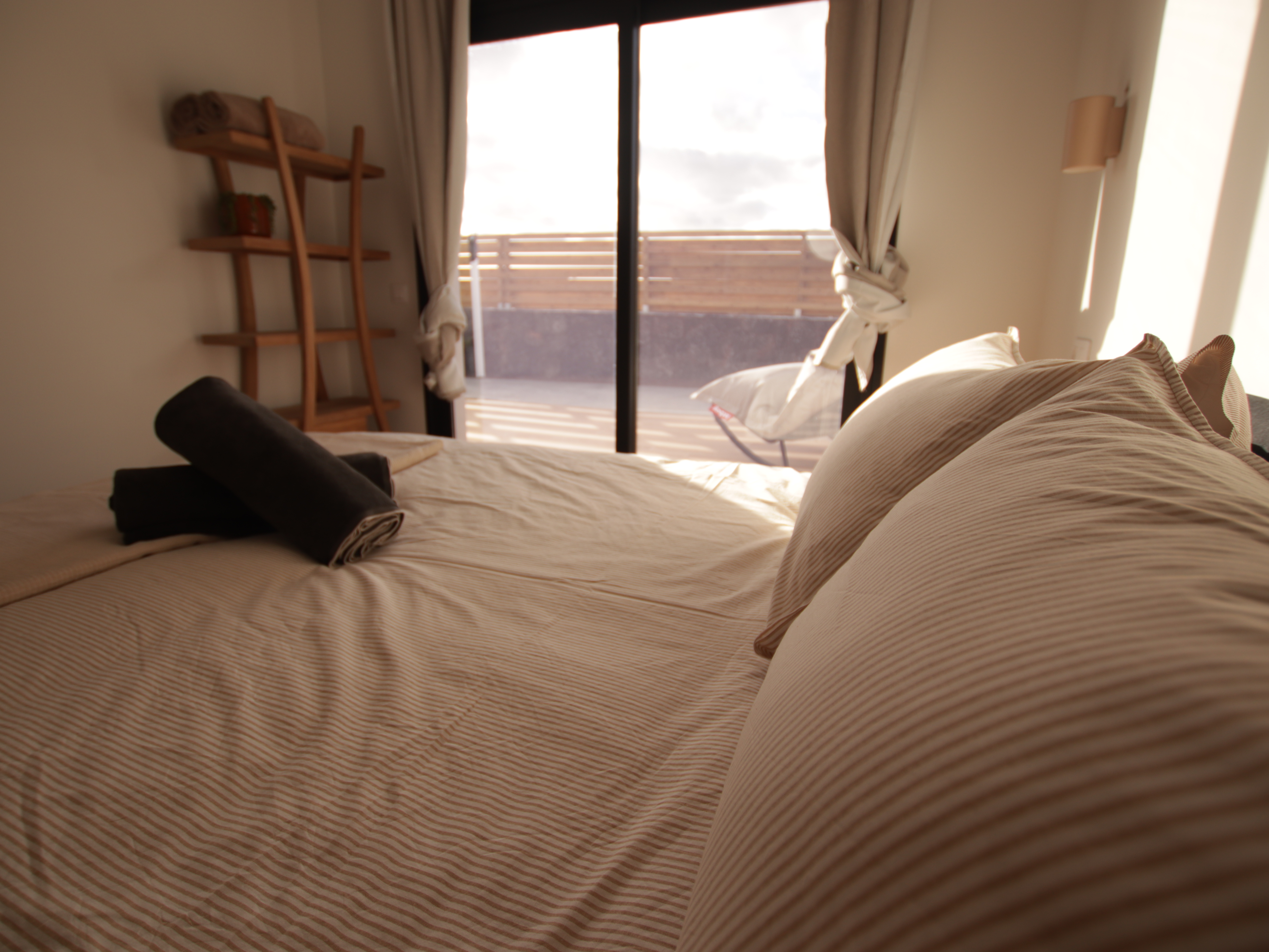 Open plan living room with neutral colours