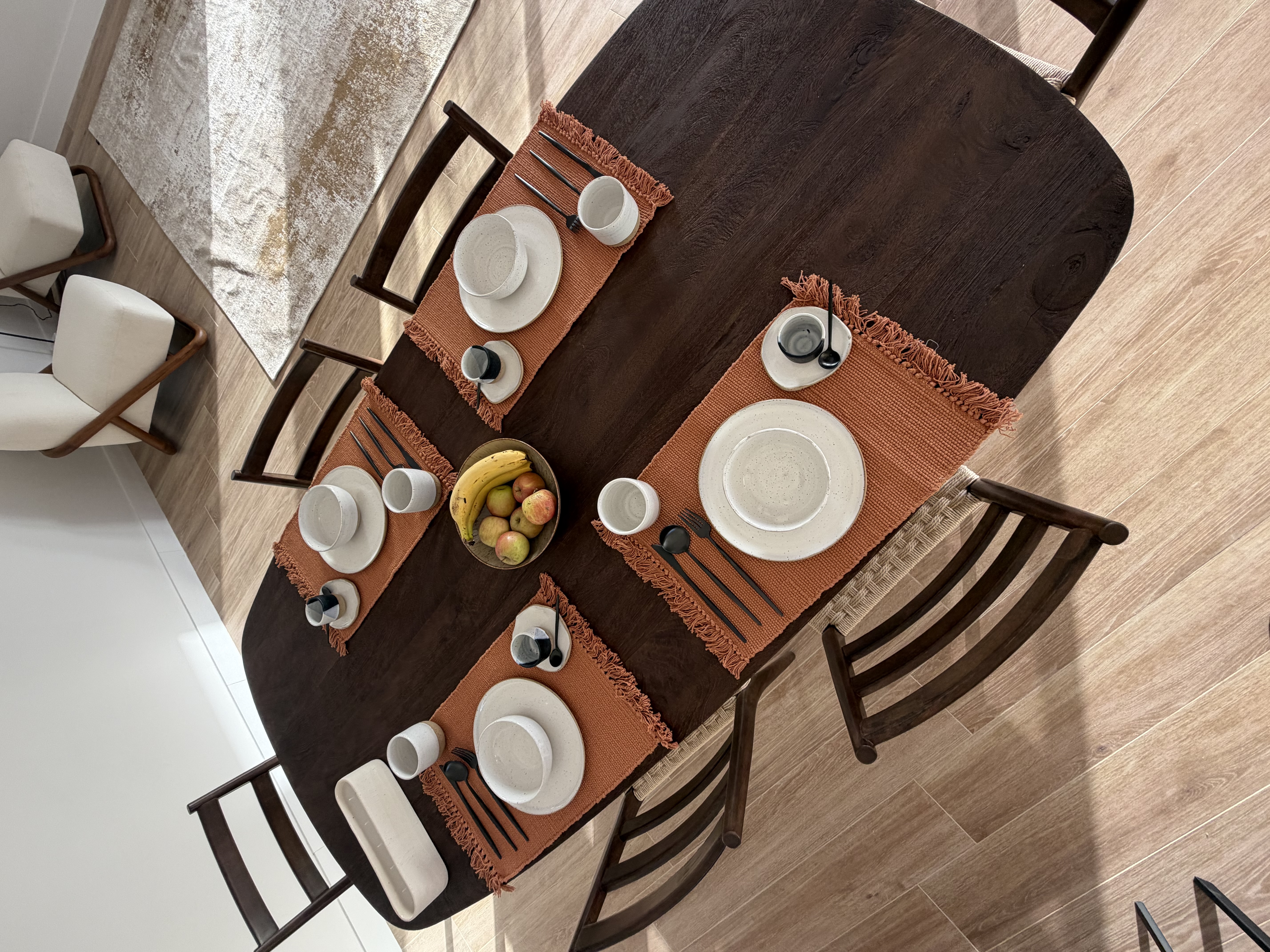 Hallway with soft lighting and decor