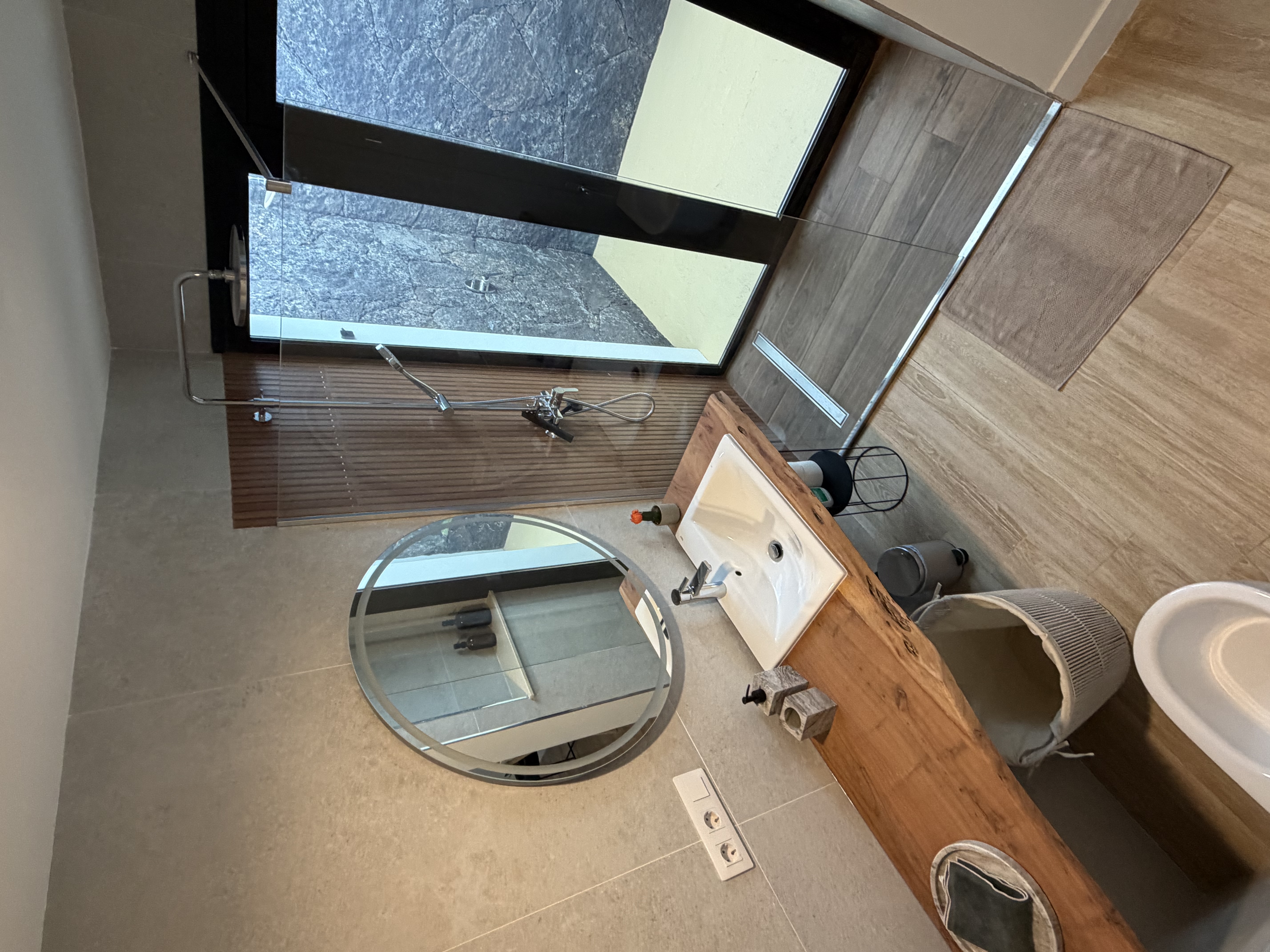 Outdoor shower or water feature