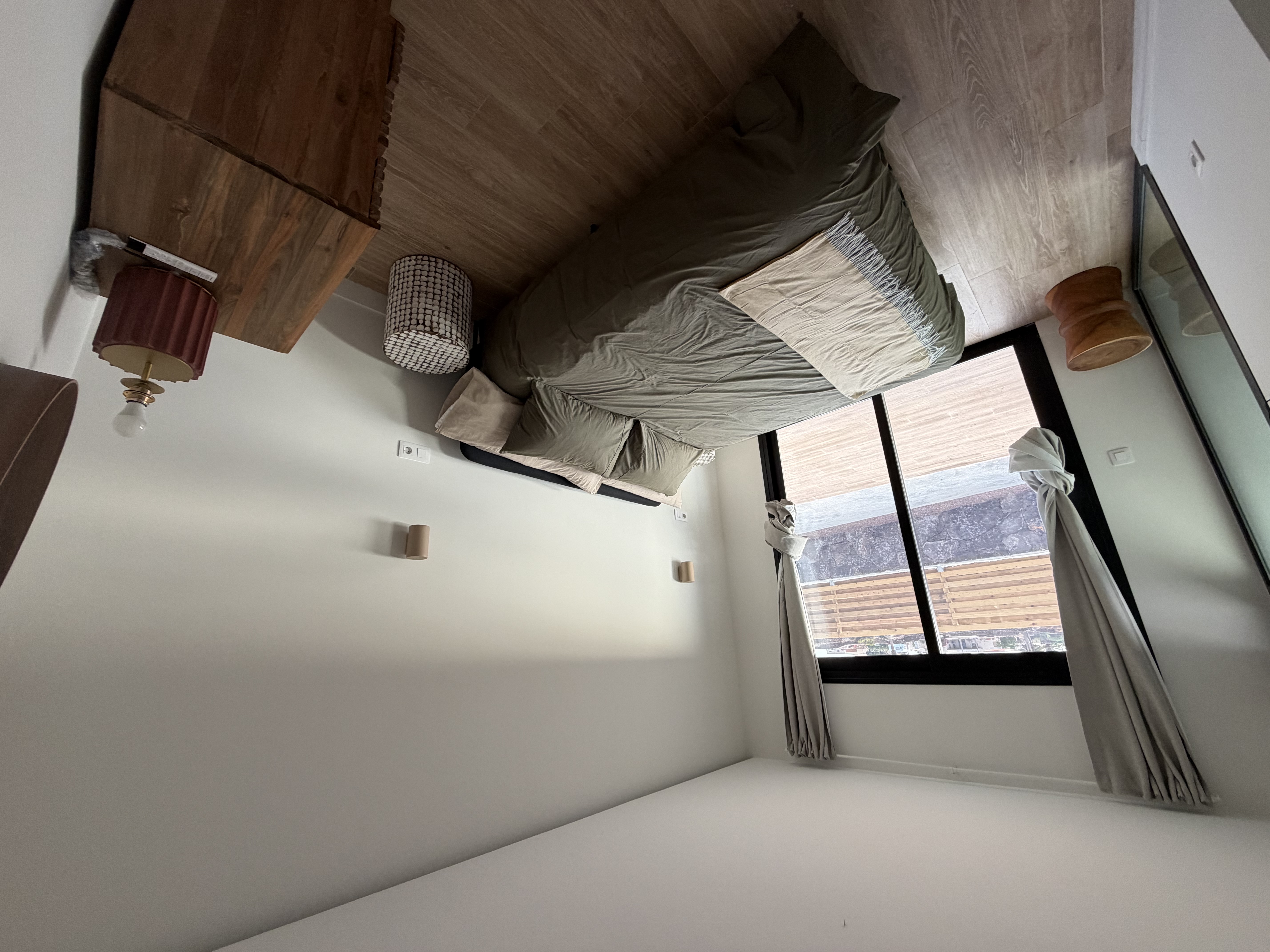 Sunlit courtyard or terrace area